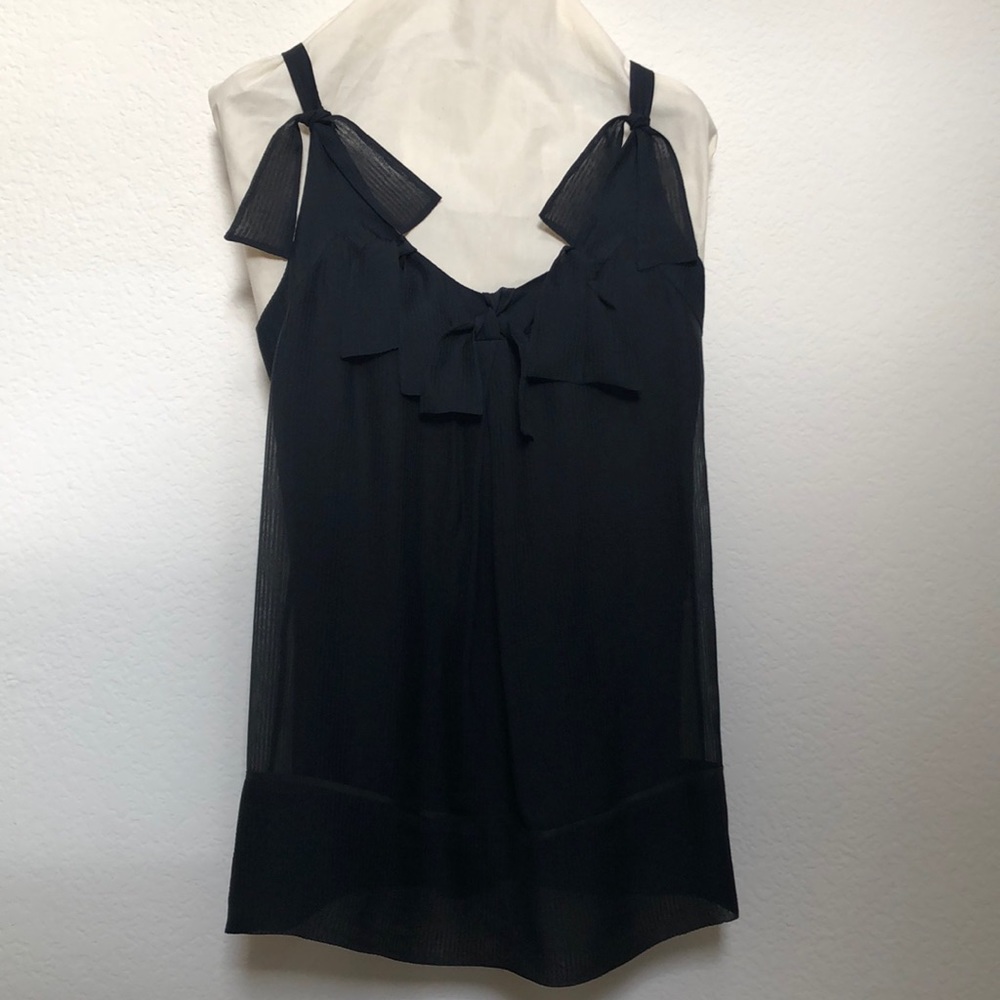 Diane Von Furstenberg Black Flirty Bow Top